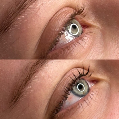 Før og efter lash lift